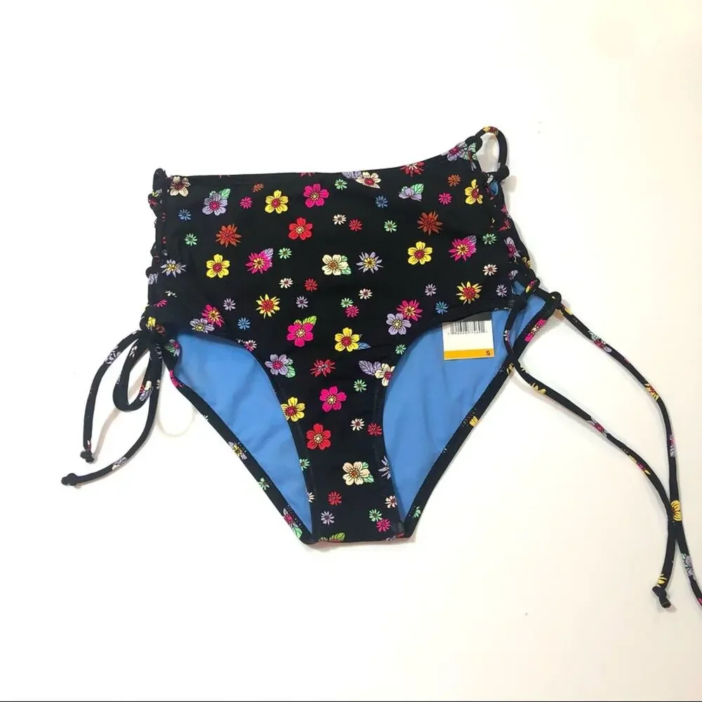California Waves Strappy High-Waist Swim Bottom